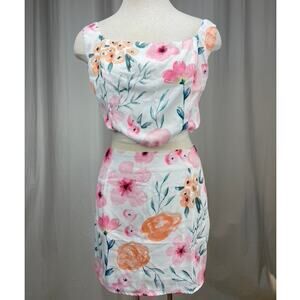 NWT PRINCESS POLLY Chappelle Set Mini Skirt & Crop Top‎ Floral Womens (12) Dress